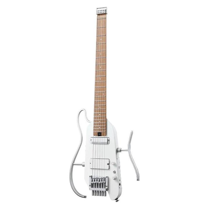 Donner Hush X Pro White - elektrische Gitarre (E-Gitarre, Gerösteter Ahorn/HPL, Knochen, Mahagoni) (EC7029)