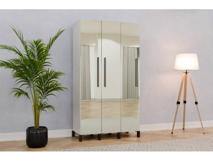 Schuhschrank nach Maß - Lackiertes Glas Spiegel - 185x100x47cm - Individuell konfigurieren