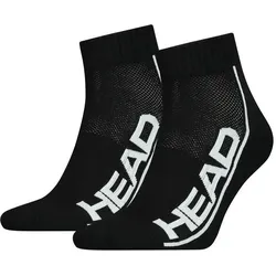 Head - SOCKS TENNIS 2P STRIPE QUARTER - schwarz  43-46