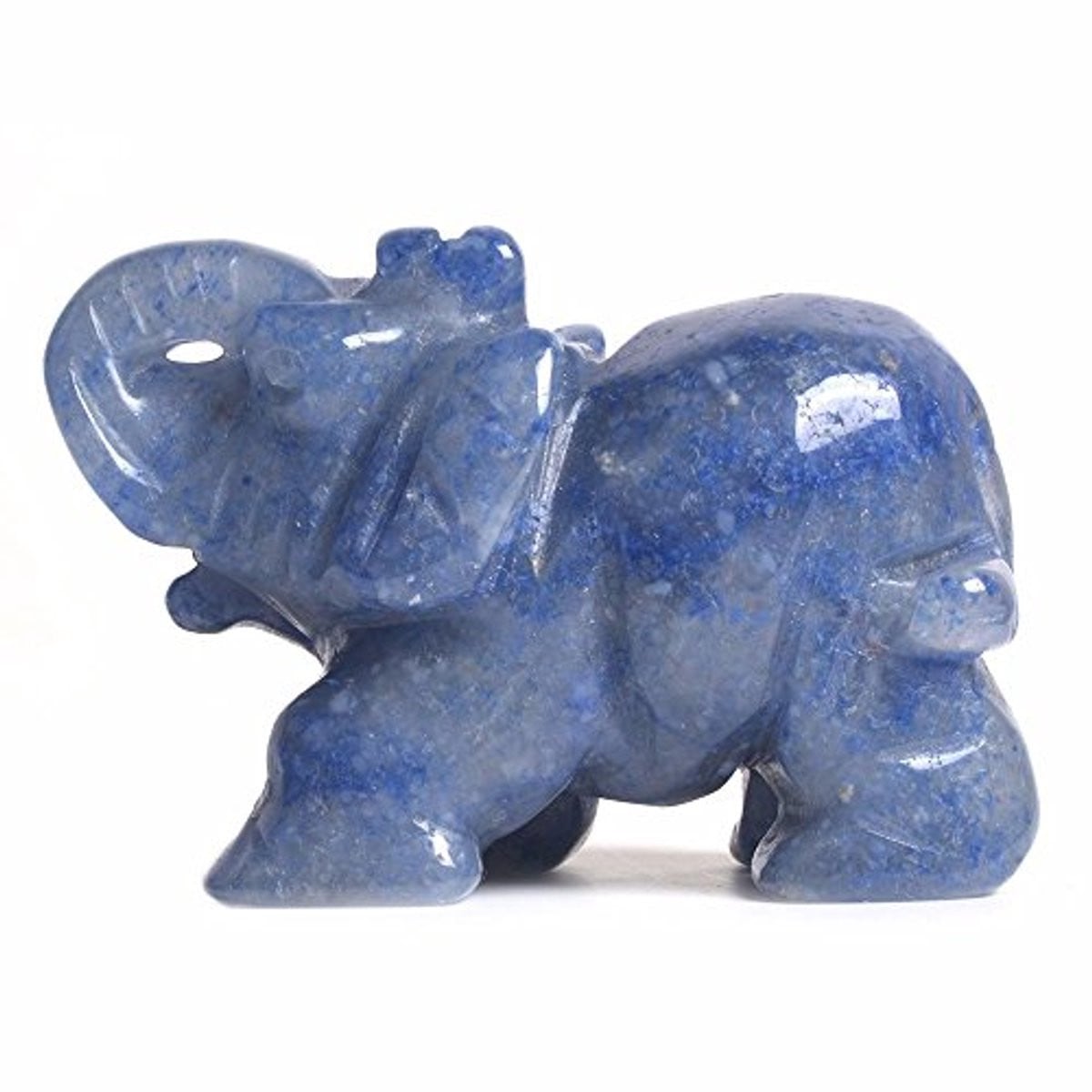 Blauw Aventurijn Olifant - Edelsteen Beeldje Totemgeest - 5 cm