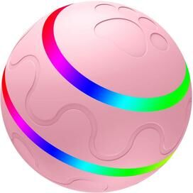 Inspired Deals Smart Interactive Dog Ball Toy Rechargeable Automatic Pet Ball With LED Motion Activation pink