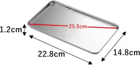 Inspire Curations Stainless Steel Serving Tray For Food Prep, Baking & Elegant Presentation 22.8x14.8x1.2cm