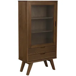 Actona »A-Line« Vitrine Eiche Rauch Furnier 72x145x36 cm / Eiche Rauch Furnier