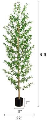 Nearly Natural 6-ft Artificial Shady Lady Black Olive Tree - Green