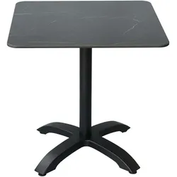 Outdoor-Bistrotisch Nonti schwarz mit eckiger Tischplatte Dekor schwarzer Marmor