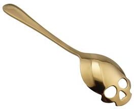 Modern Mode Marketplace Skull Coffee Spoon Stainless Steel Gothic Dessert Tea Sugar Scoop gold