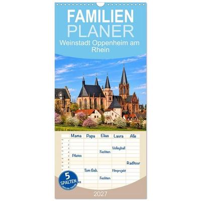 Familienplaner 2027 - Weinstadt Oppenheim am Rhein mit 5 Spalten (Wandkalender, 21 x 45 cm) CALVENDO