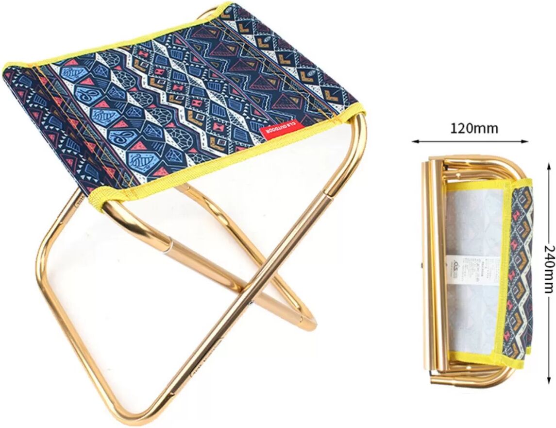 INF Tabouret pliant portable en alliage d'aluminium 7075 avec assise polyester - Léger pour camping, pêche, barbecue et