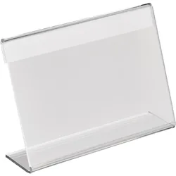 L-Aufsteller, Acryl Querformat | 130 x 90 mm, Acryl (PMMA), transparent