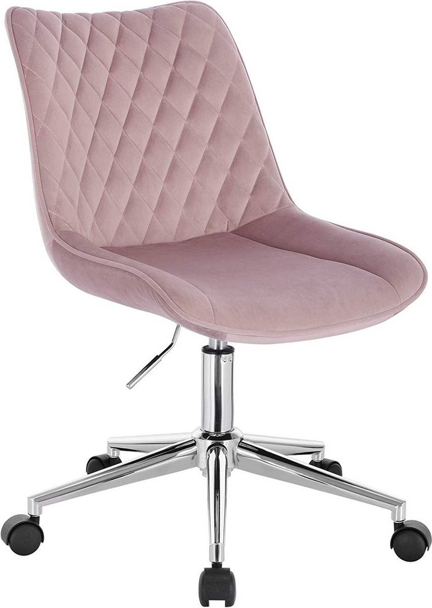 Bolt Edge Bureaustoel Deluxe - Roze Velvet - Ergonomisch Design - Voor Volwassenen - Op Wielen