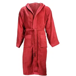 The One Towelling Unisex Bathrobe Hooded Bademantel T1-BH burgundy XXL/3XL