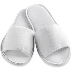 Praktische Frottee Hotelslipper 30 cm Länge vorne offen, 10 Paar, weiß