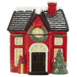 HOME STORY Keksdose Haus mit Deckel   ¦ rot ¦ Dolomite ¦ Maße (cm): B: 17,7 H: 20,3 T: 17.7