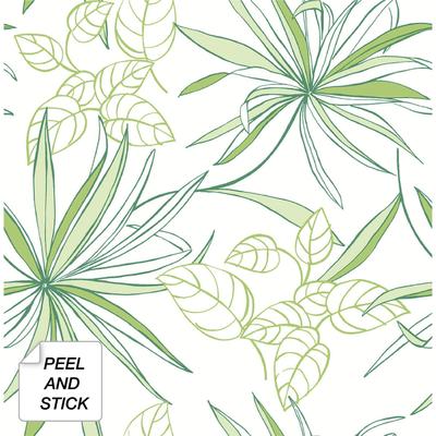 NextWall Spider Plants Peel and Stick Removable Wallpaper