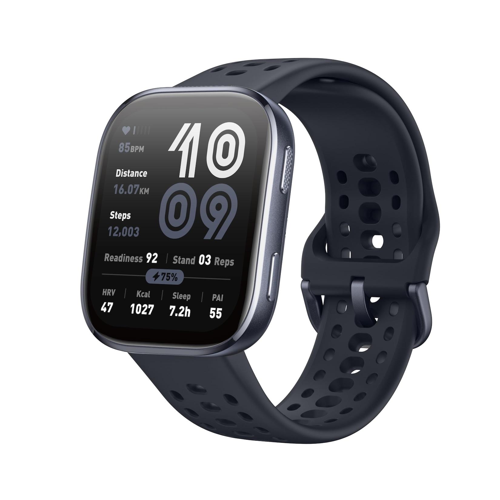 Amazfit BIP 6 - Schwarz Smartwatch (Herzfrequenzmessung, Schrittzähler)