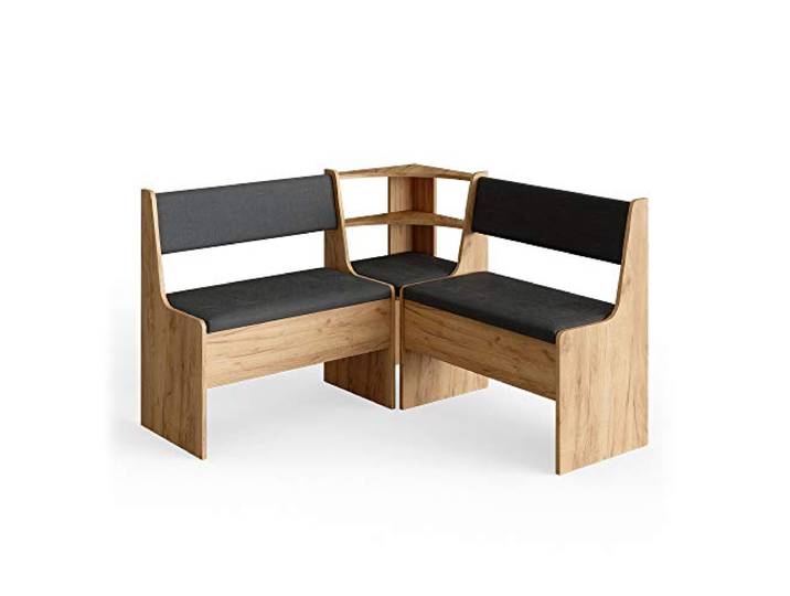 Vicco Eckbank Roman , Goldkraft Eiche 76.6 x 41.5 cm geeignet für Eckaufstellung in Küchen und Essbereichen