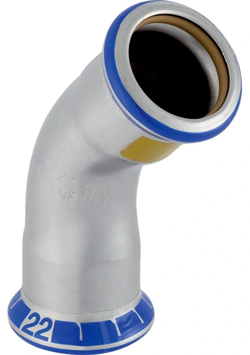 Geberit Mapress bocht van roestvrij staal, 45 graden, diameter 18 mm