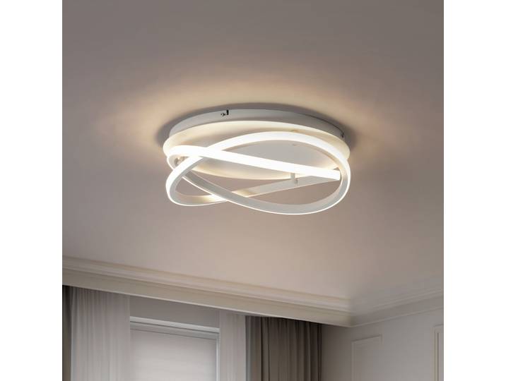 Plafonnier LED Aldric Ø45 blanc - Lucande - Salon / séjour - Moderne - Aluminium - Rond