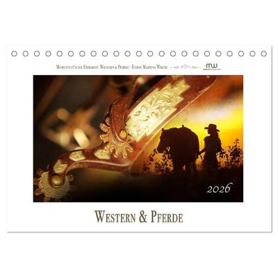 Western und Pferde (Tischkalender 2026 DIN A5 quer), CALVENDO Monatskalender
