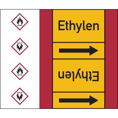 Rohrleitungskennzeichen Ethylen - 33000x180 mm Folie selbstklebend