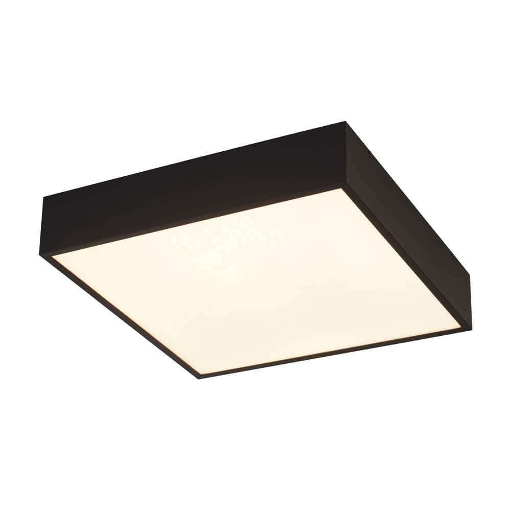 Searchlight Zeus vierkante badkamer plafondlamp - zwart