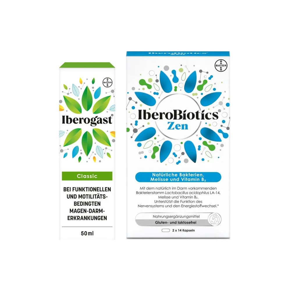 Iberogast Classic Flüssigkeit zum Einnehmen & Iberobiotics Zen 1 St Kombipackung