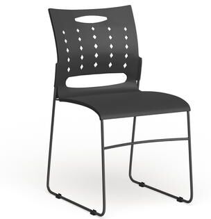 Flash Furniture 881 lb. Capacity Sled Base Stack Chair with Carry Handle and Air-Vent Back