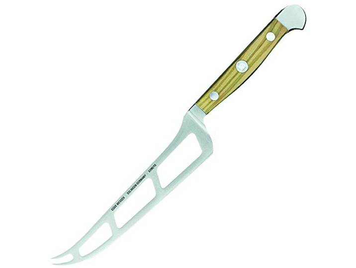 GÜDE Solingen - Weichkäsemesser Käsemesser geschmiedet, 15 cm, Olivenholz, ALPHA OLIVE, Doppelkropf, Handmade Germany