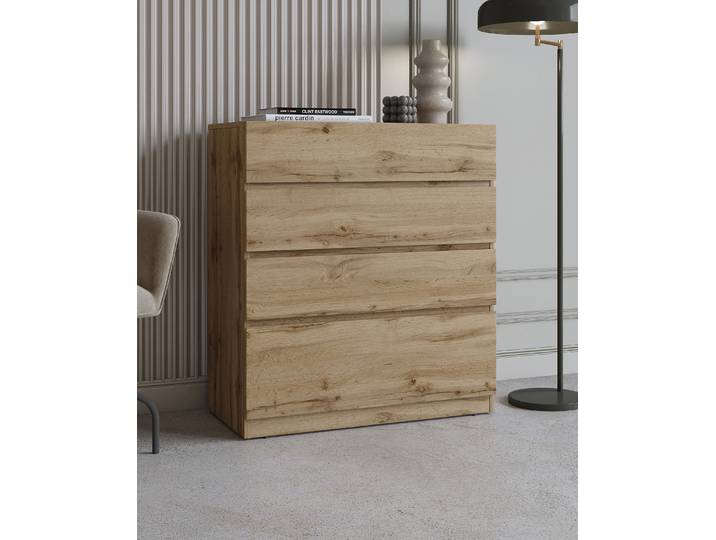 Commode 80cm Marron/Imitation chêne Wotan
