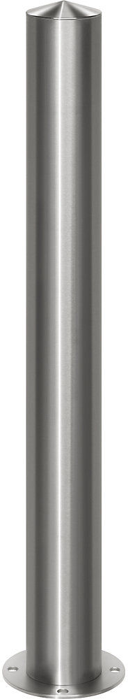 kaiserkraft Edelstahl-Sperrpfosten, mit Spitzkopf, zum Aufdübeln, Ø 102 mm, feststehend