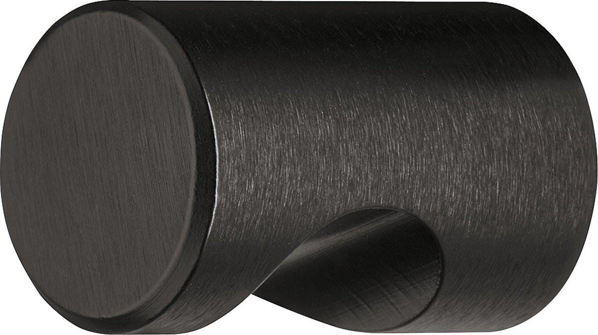 Meubelknop Mat Zwart Aluminium Ø 12mm voor lades en kasten