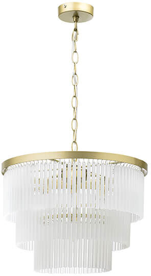BHS Aubrey Frosted Glass Brass Ceiling Pendant