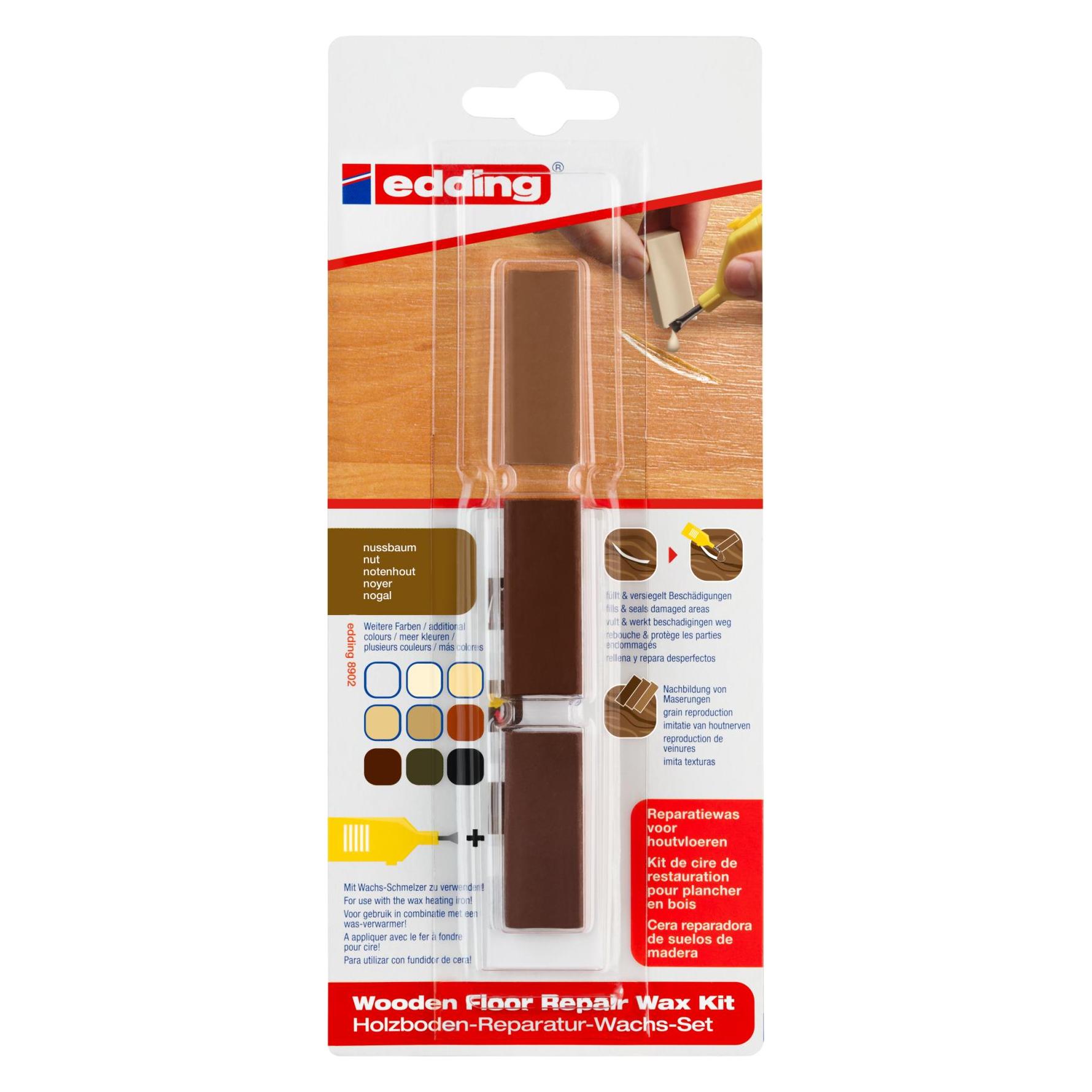 Edding Holzboden-Reparaturwachs-Set 8902 nussbaum (3x) (4-8902-1-4602)