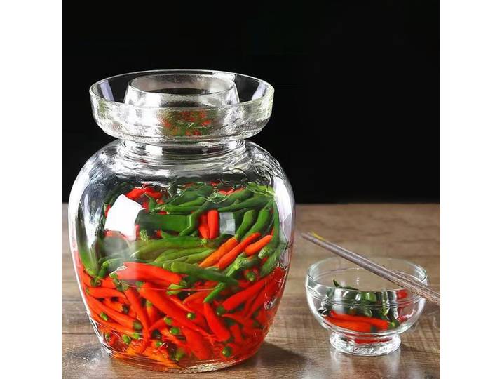 Pot de cornichons en verre Transparent, récipient scellé pour cuisine, Restaurant, stockage des aliments, encurage de légumes, pot de stockage de fermentation