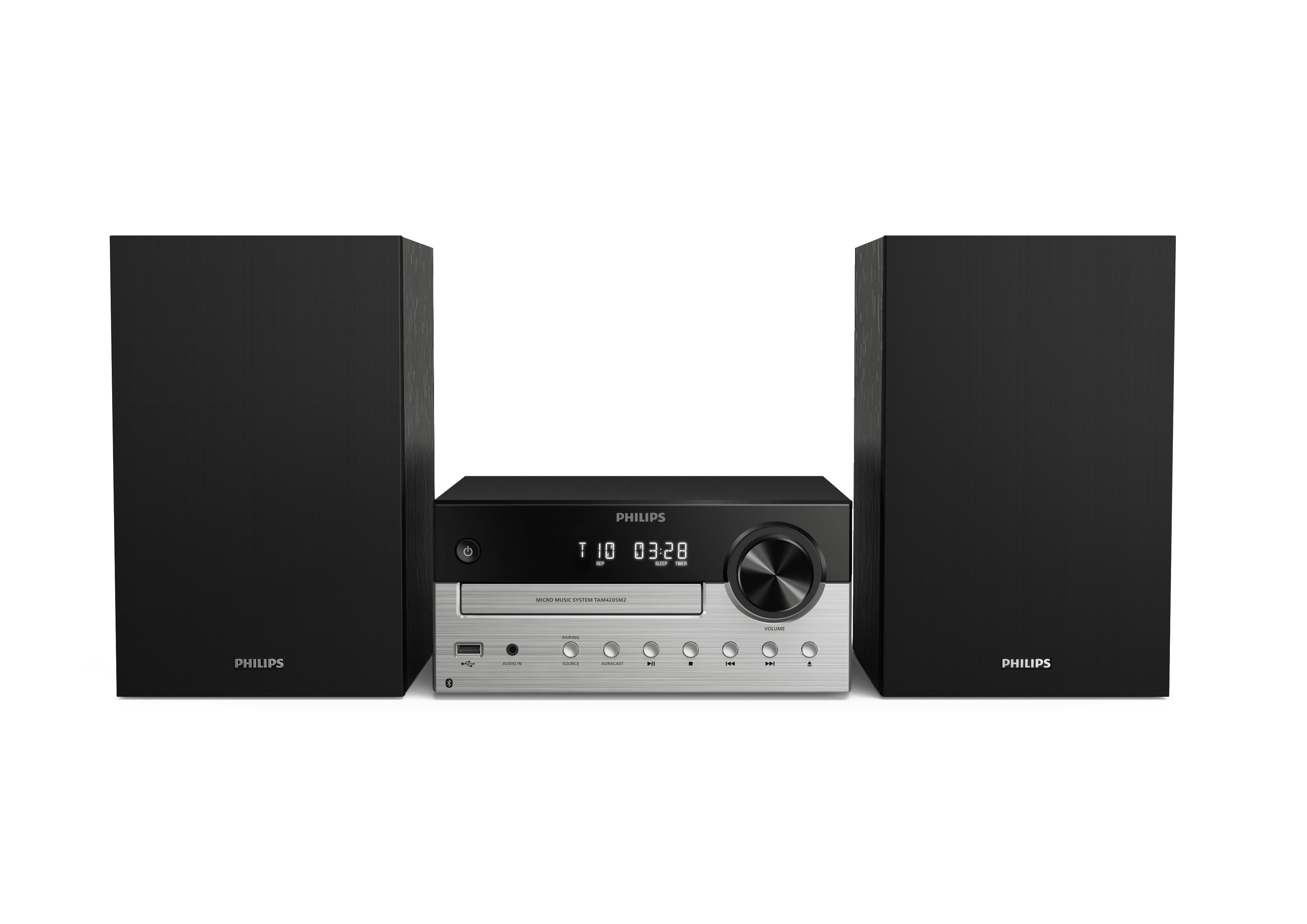 Philips TAM4205M2/12 Heim-Audio-Mikrosystem mit CD USB BT schwarz/silber