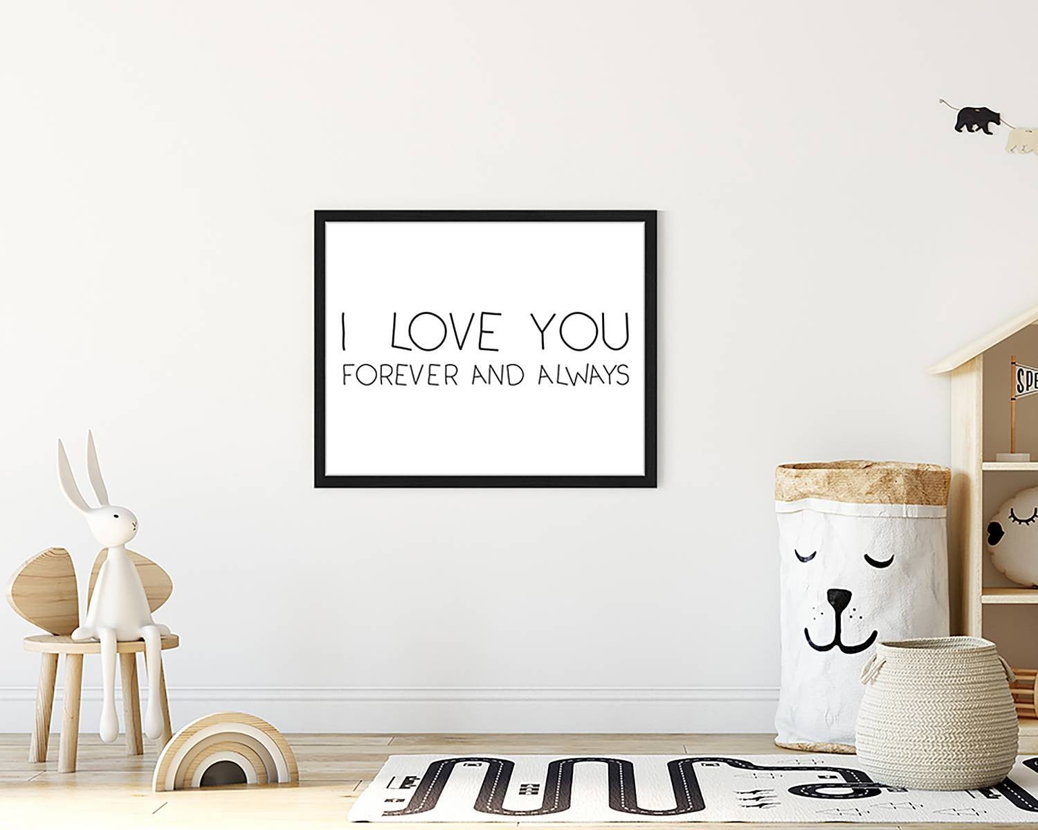 home24 I Love You Forever and Always wanddecoratie, multicolor, 43 x 53 cm