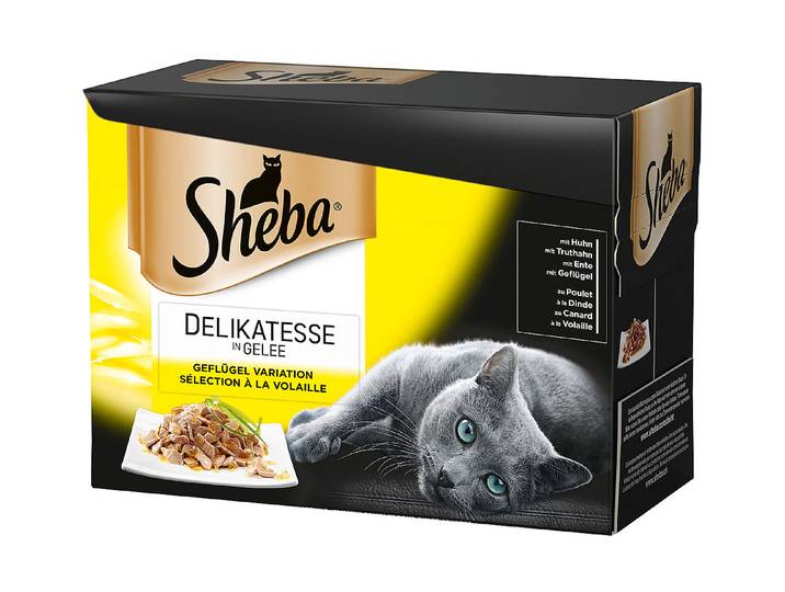 Sheba Delikatesse Katzenfutter in Gelée Geflügel Variation 12x85g Beutel