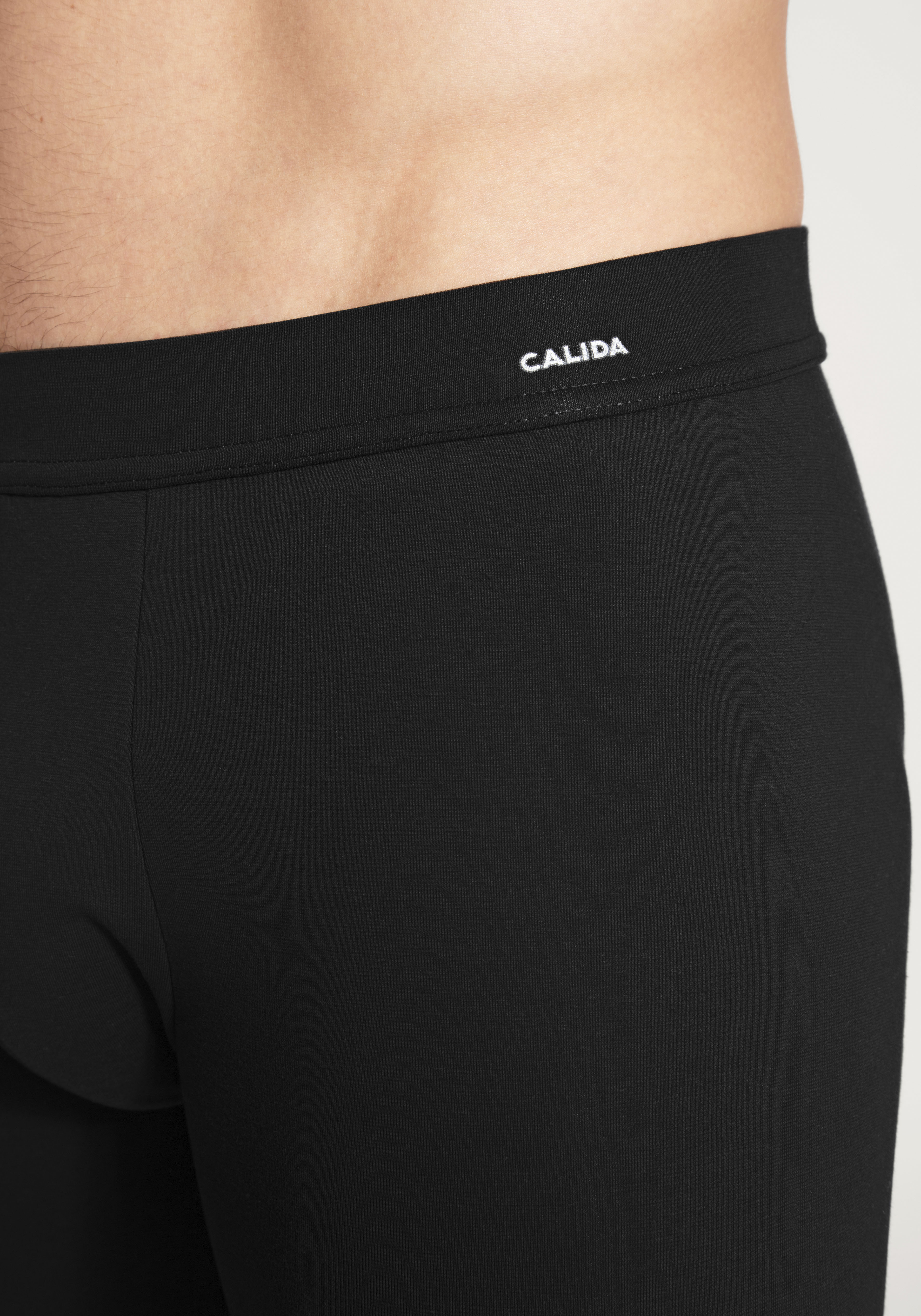 Lange Unterhose CALIDA "Cotton Code", Herren, Gr. M (50), Single Jersey, schwarz, Single Jersey, Obermaterial: 95% Baumwolle, 5% Elasthan, unifarben, normal, Unterhosen Lange Unterhose, mit Komfortbund, elastisch, Single Jersey-Qualität schwarz M (50), Si