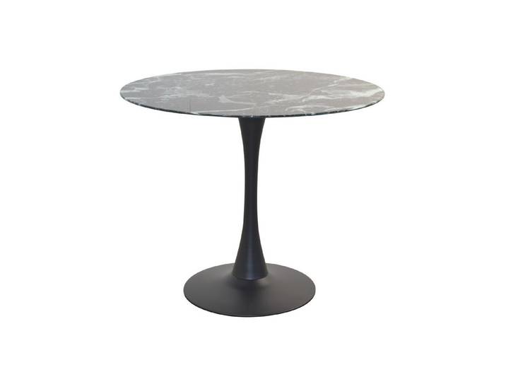 moebel-direkt-online Esstisch Marmor (90 cm, Sicherheits-Glasplatte in Marmoroptik), Sicherheits-Glasplatte in Marmoroptik, weiß