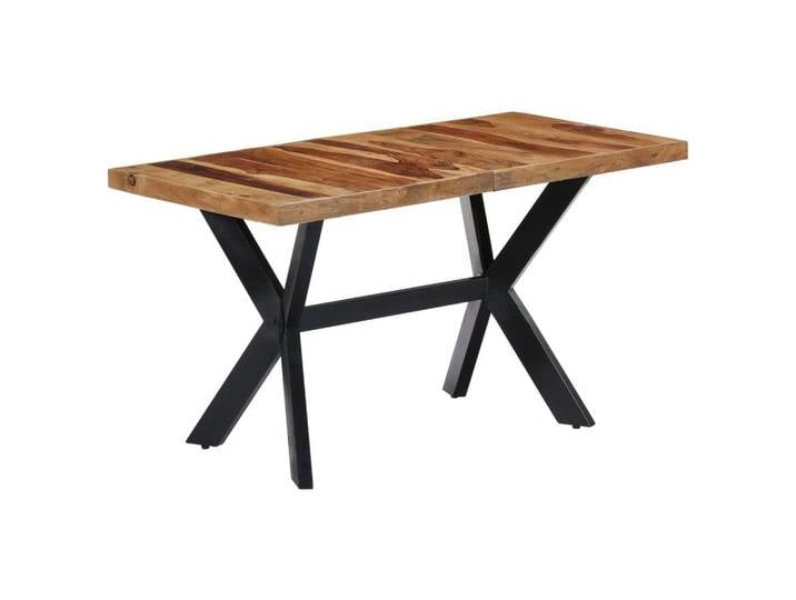 furnicato Esstisch Eleganter aus Echtholz mit Stahlgestell in Kreuzform 140x70x7 (1-St)