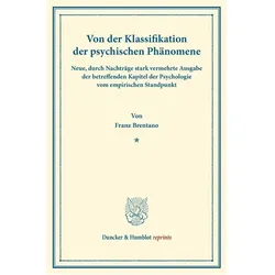 Von der Klassifikation der psychischen Phänomene., Fachbücher von Franz Clemens Brentano