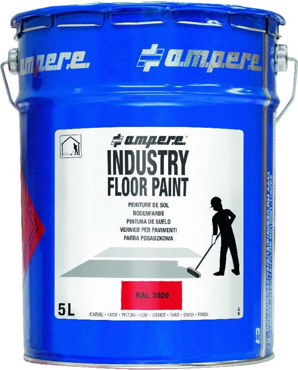 A.M.P.E.R.E. Bodenmarkierungsfarbe Traffic Industry Floor Paint 5L rot (10635)