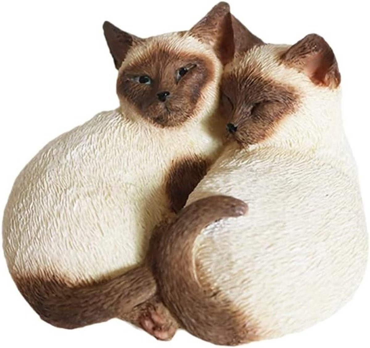Handgeschilderd Birman Kat Beeldje - Hars Sculptuur voor Woondecoratie