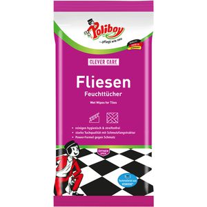 Poliboy Reinigungstücher 5201501, Clever Care, feucht, für Fliesen, im Softpack, 15 Stück