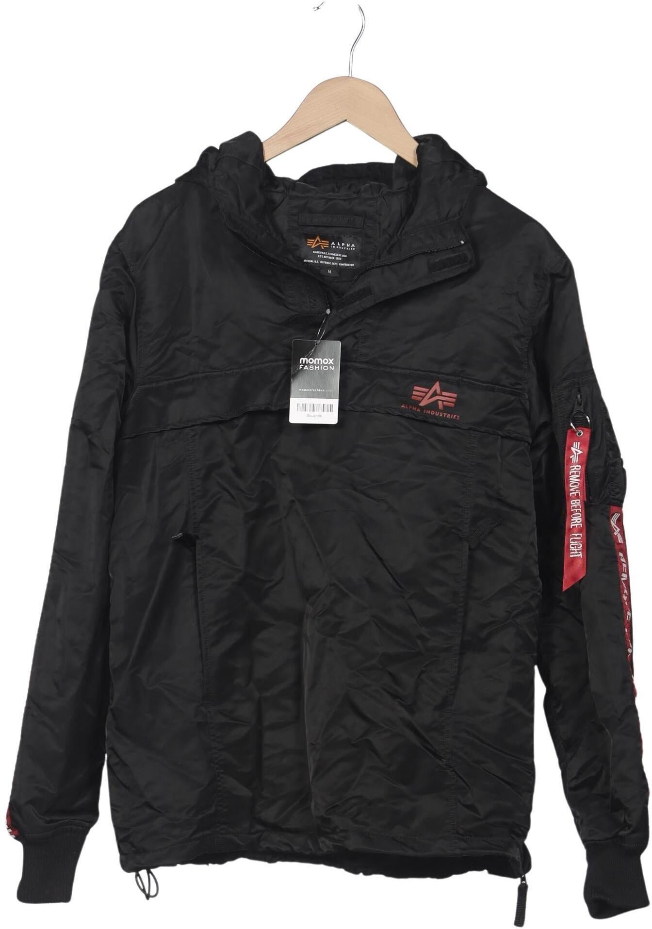Alpha industries Herren Jacke, Schwarz, Gr. M, Synthetik - Second Hand