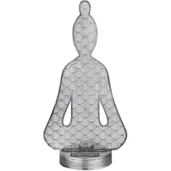 Solarlampen für außen Garten Deko draußen Figuren Solar Buddha, IP44, Akku, Metall Kunststoff, 1x LED 2700K, LxBxH 19x12x36cm