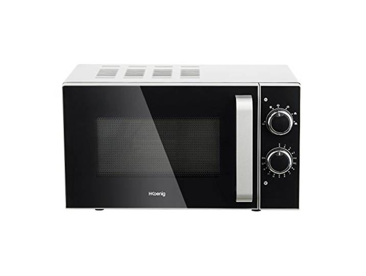 H.Koenig Kompakt Mikrowelle Design 20L VIO4, Leistungsstark 700W, Drehteller 24,5cm, Multifunktion 5 Heizstufen und Auftaufunktion, Timer bis 30 Min., Schnell, Arbeitsplatte