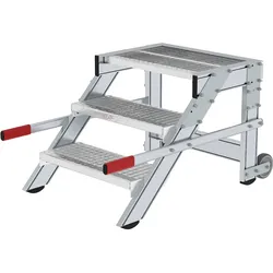 Munk Arbeitspodest fahrbar, Stufenbreite 600 mm, Stahl-Gitterrost - 050431