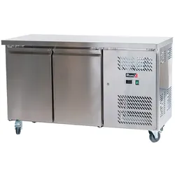 Romux® Tiefkühltisch mit 2 Türen 136x60 cm mit Luftkühlung | Theken Gefriertische aus Edelstahl mit Kapazität 228 L und Leistung 750 W