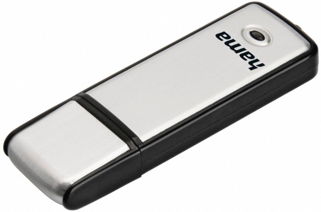 Hama USB-Stick "Fancy, USB 2.0", silber (schwarz, silberfarben), 128 GB, USB-Sticks, USB-Stick